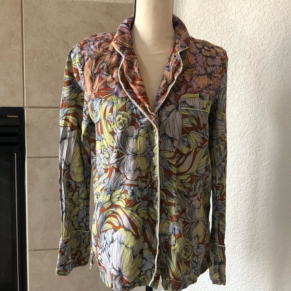 Anthropologie x Alexandra Farmer Floral Botanical Pajama Set Size S